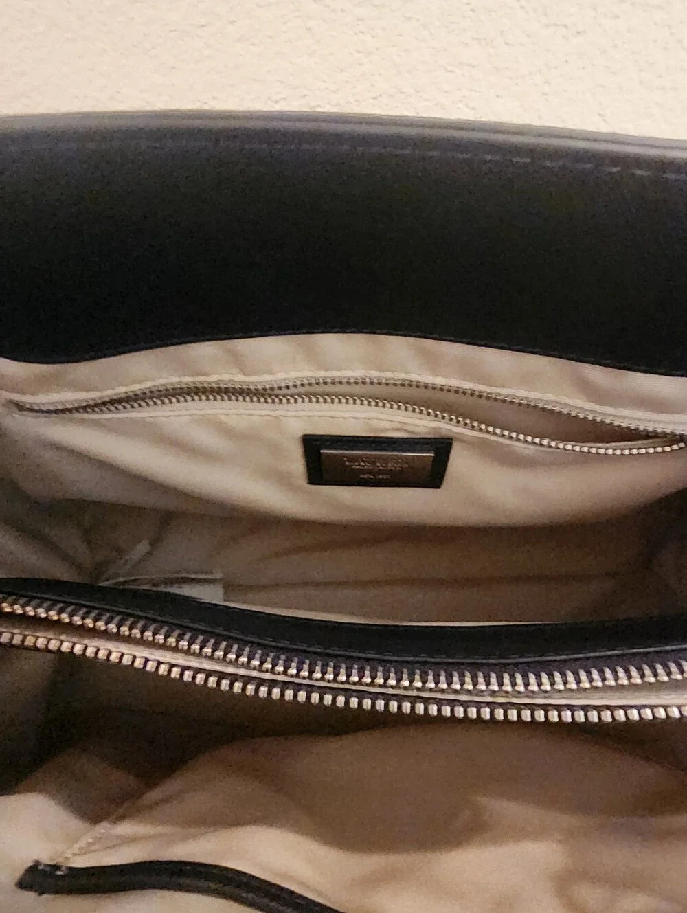 Lauren Ralph Lauren Plaid Hanna Satchel Crosshatch Leather EUC w/ Dust Bag